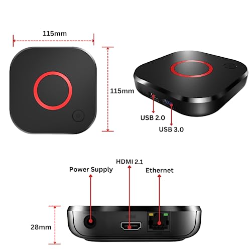 Raxxio MAG544w3 TV Set-Top Box - 4K HDR TV Streaming Device with Amlogic S905Y4 Chipset, 1GB DDR4 RAM, 4GB Flash Memory, Dolby Digital Plus