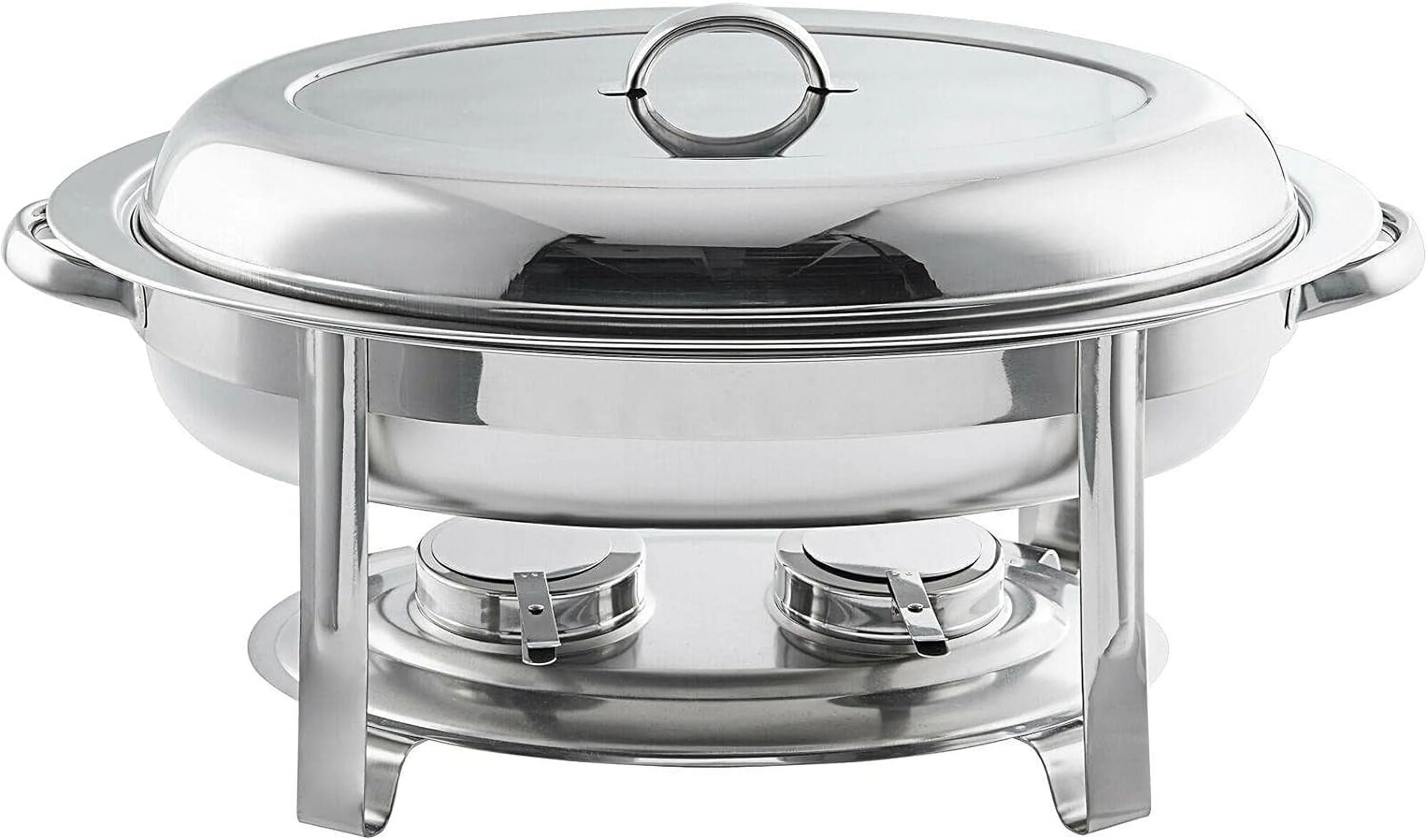 6 Qt. Oval 23 Size Stainless Steel Chrome Accent Chafer Chafing Dish Food Warmer Buffet Set Servers And Warmers For Parties Dishes Warmers, Silver
