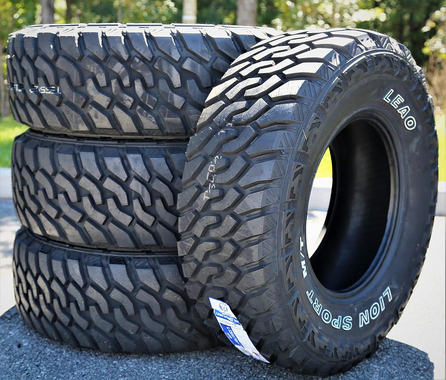 Leao Lion Sport MT Mud Off-Road Light Truck Radial Tire-35X12.50R17 35X12.50X17 35X12.50-17 121Q Load Range E LRE 10-Ply OWL Outlined White Letters