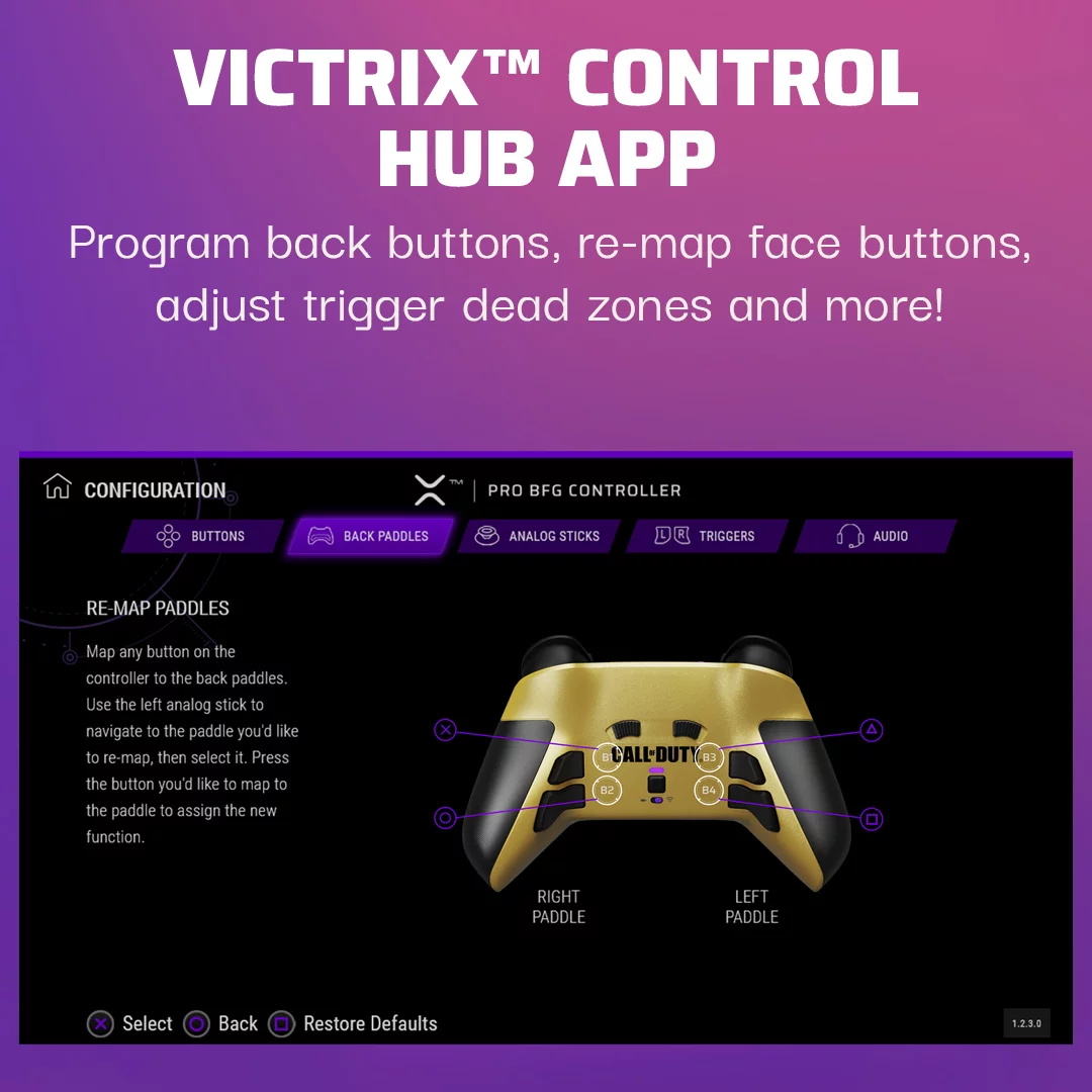 Call of Duty Modern Warfare 2 Victrix Pro BFG Wireless PlayStation 5 Controller for PS4/PS5/PC - COD MW2 Las Almas Golden Cartel Edition
