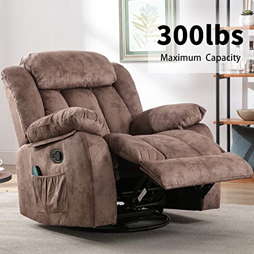CANMOV Massage Swivel Rocker Recliner Chair with Heat and Vibration