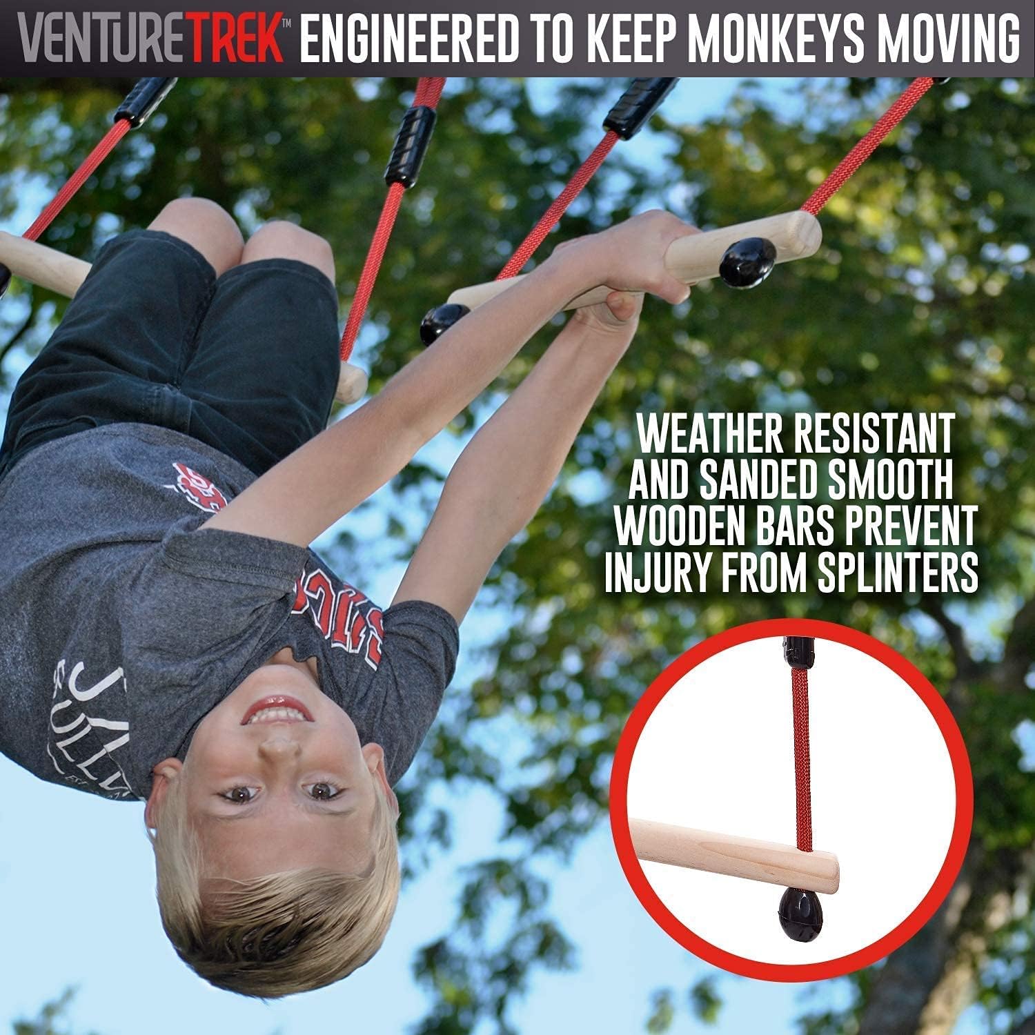 VENTURETRAIL 50FT American Ninja Warrior Obstacle Course for Kids, Ninja Warrior Kids, Ninja Slackline for Backyard