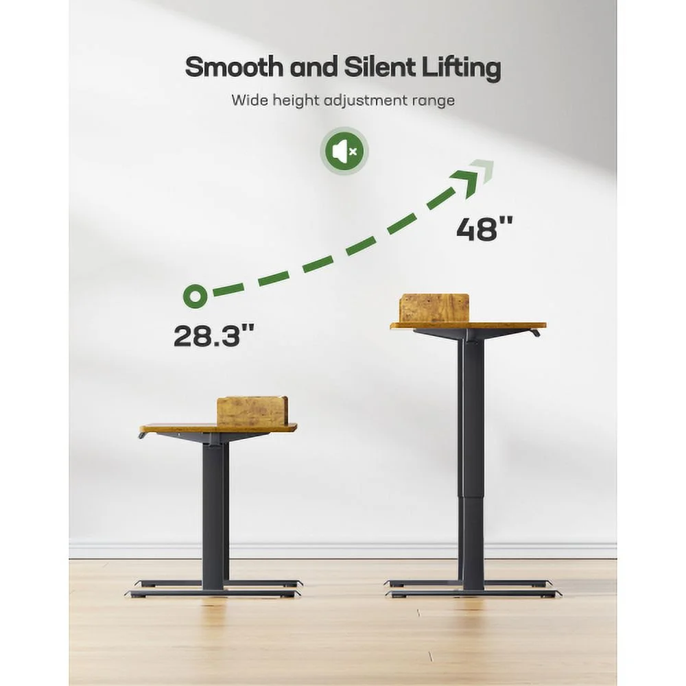 Adjustable Height Stand up Desk, 55 x 24 Inches Electric Standing Desk, Sit Stand Desk with Desktop Storage and Memory Preset