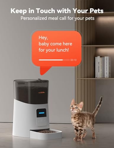 WOPET 6L Automatic Cat Feeder, WiFi Automatic Dog Feeder with APP Control for Remote Feeding
