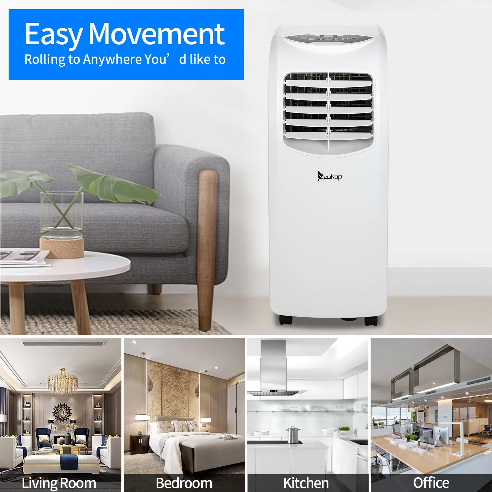 SamyoHome 8,000 BTU Portable Air Conditioner Dehumidifier Function