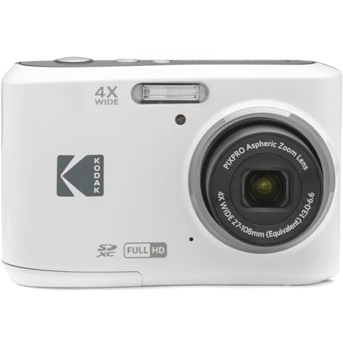 Kodak PIXPRO FZ45 Friendly Zoom 16MP Full HD Digital Camera, White, Bundle with 32GB Memory Card and Camera Bag