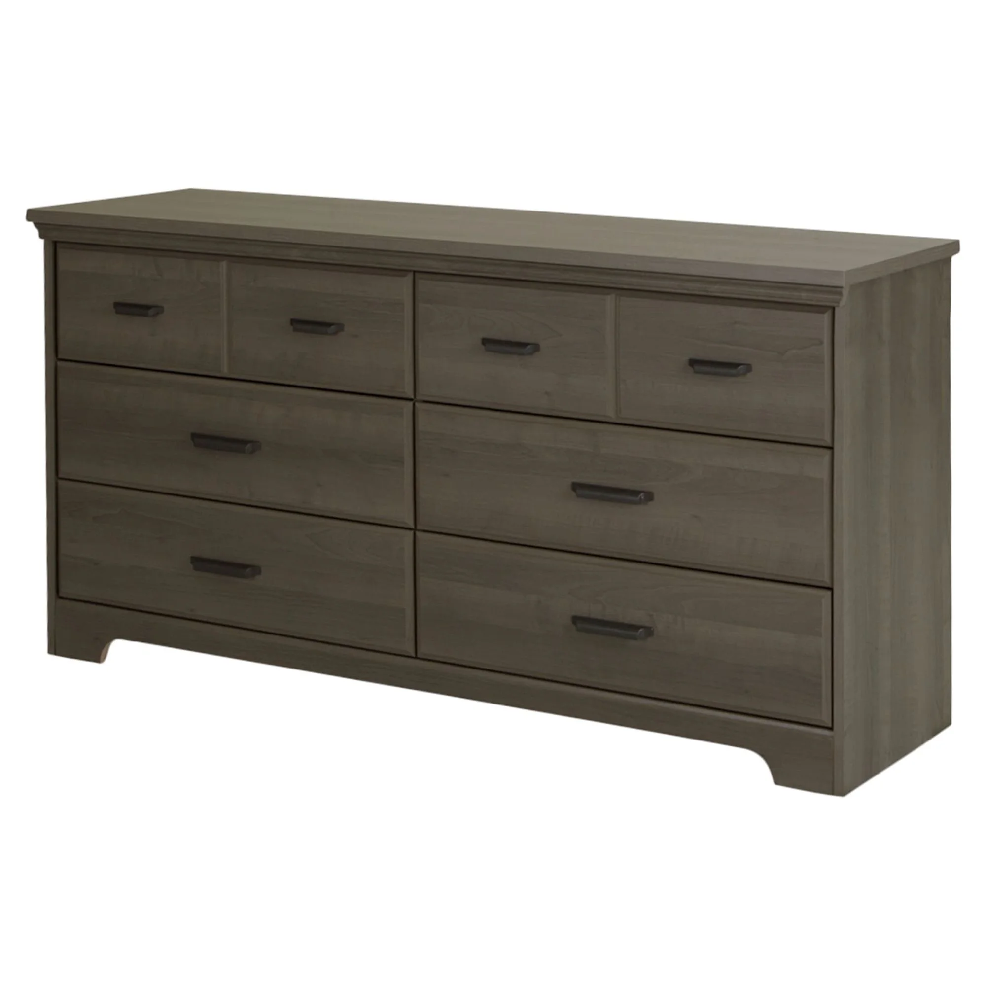 South Shore Versa 6-Drawer Double Dresser and 2-Drawer Nightstand, Gray