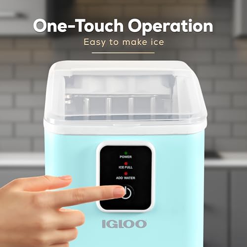 Igloo Electric Countertop Ice Maker Machine - Automatic and Portable - 33 Pounds in 24 Hours - Icecube Maker - Plastic Scoop and Basket