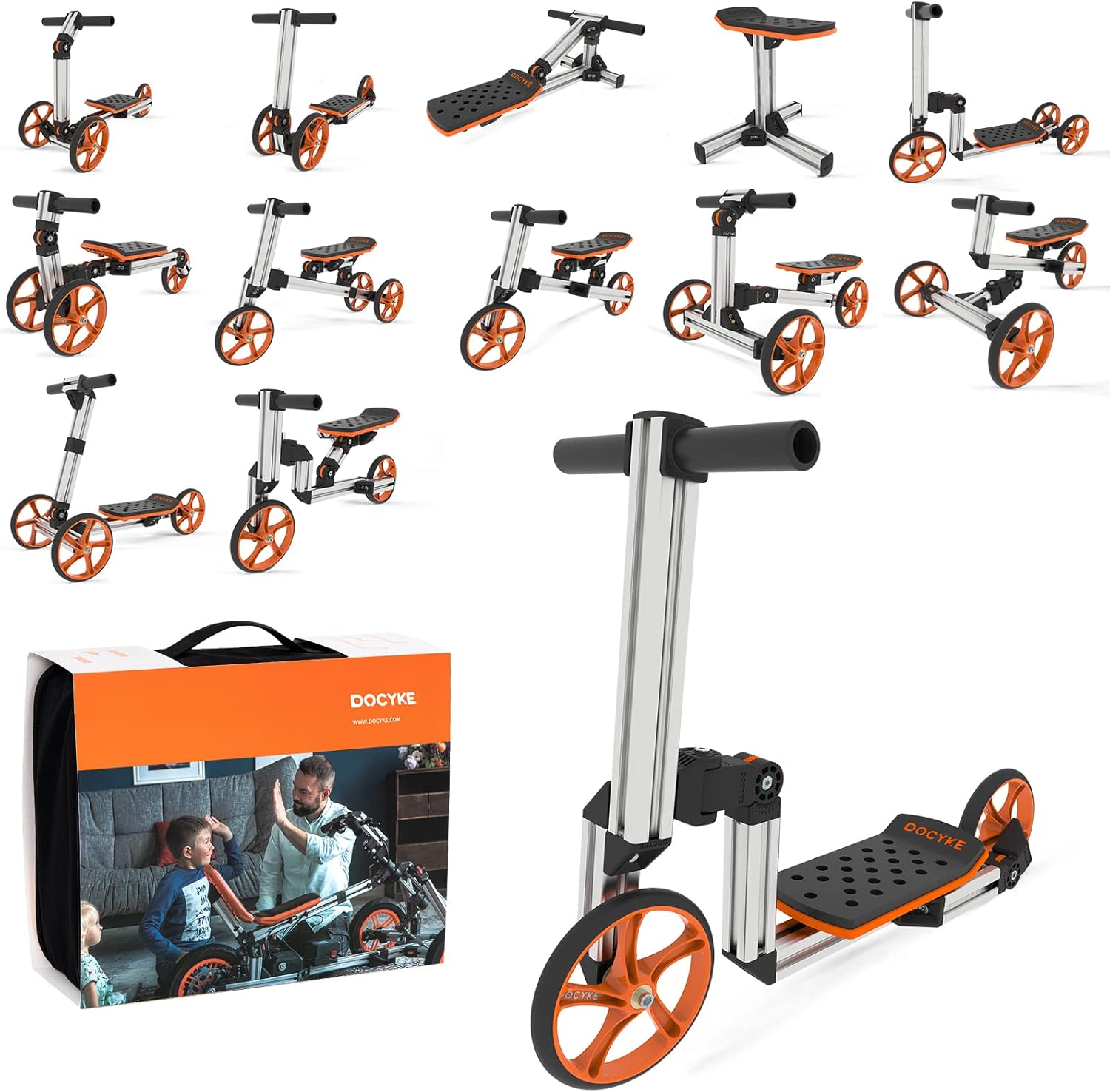 Docyke Electric Gokart Kit Constructibles Over 15 Venhicles Children Ride on Car Pedal Go Karting Car for Kids and Adults Best Gifts for 5 to 18 Year