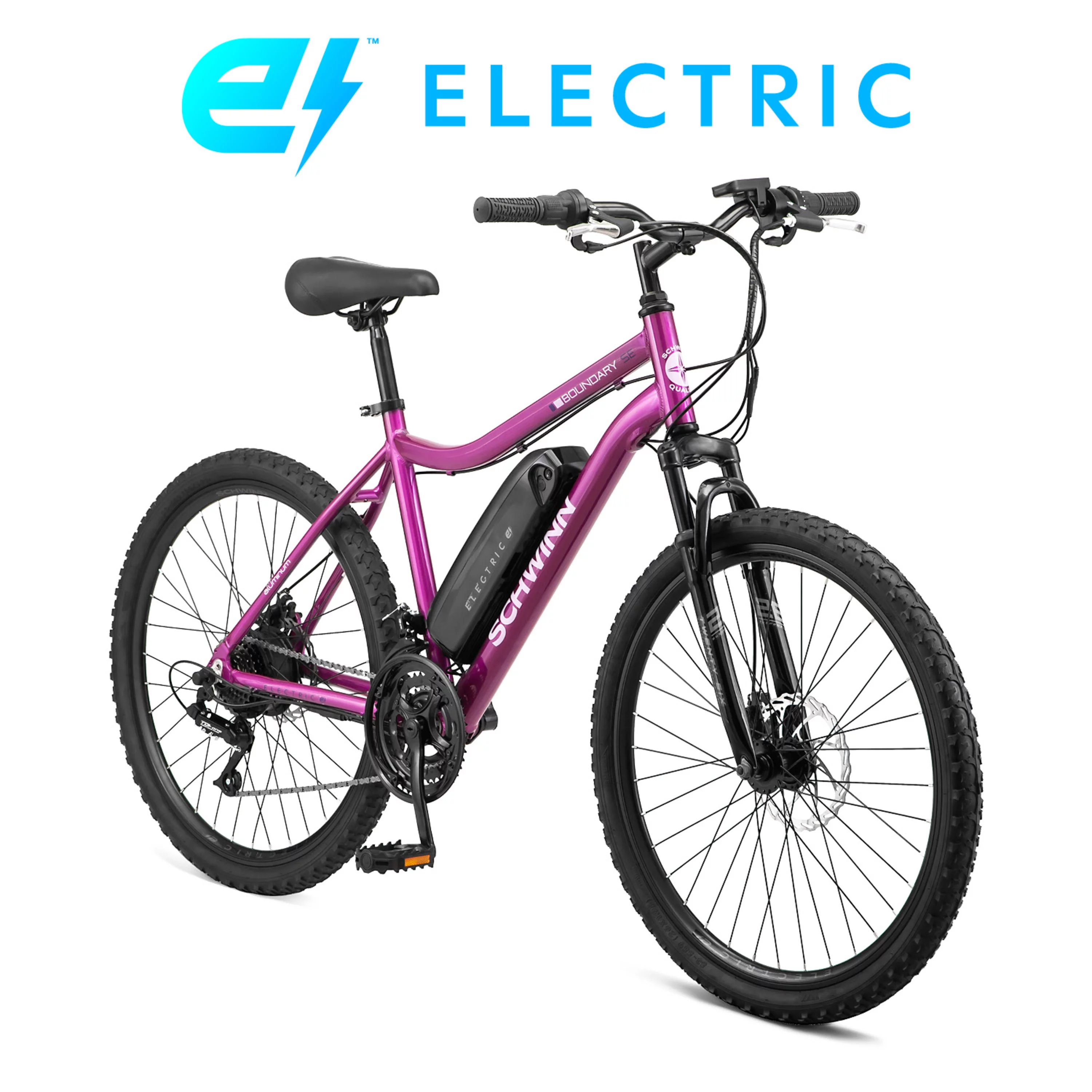 Schwinn 26-in. Boundary Unisex Electric Bike for Adults, Throttle, Wine, 250w Motor, Mountain Ebike