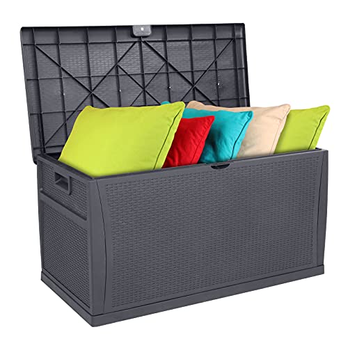 VINGLI 120 Gallon Large Deck Box Outdoor Storage Box with Lid