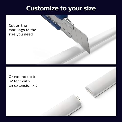 Philips Hue Indoor 6-Foot Smart LED Light Strip Base Kit with Plug - Flowing Multicolor Effect - 1 Pack - Control with Hue App
