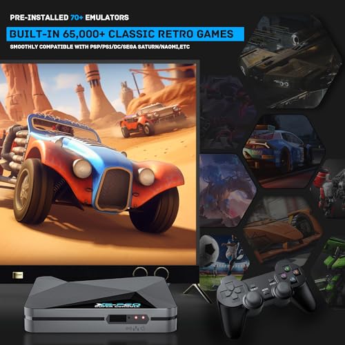Super Console X2 Pro Retro Video Game Console with 65,000+Games,4K Hd Emulator Console with EmuElec 4.6/Android 9.0/CoreE,2.4+5G,Bt 5.0,Best Gifts