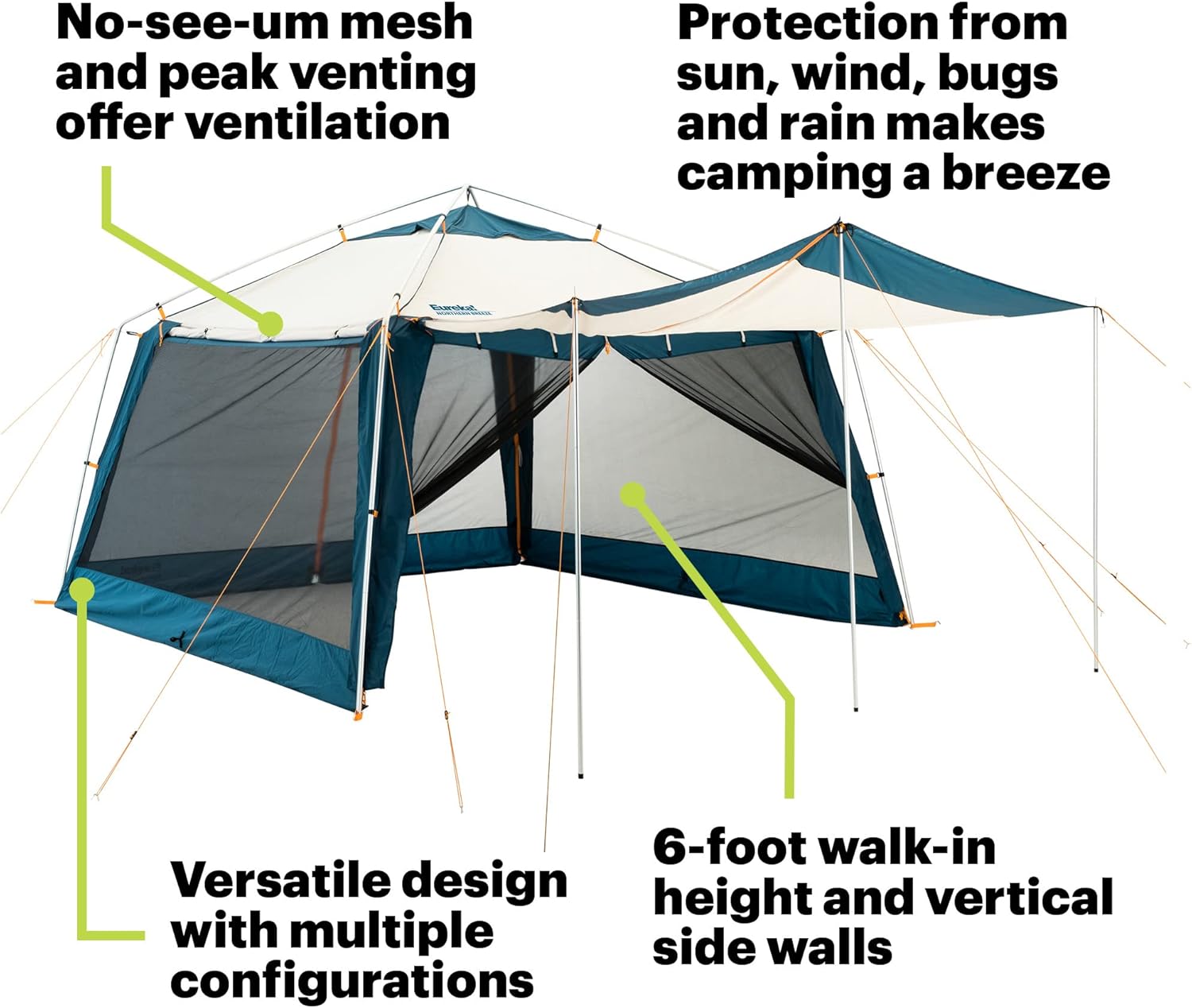 Eureka! Northern Breeze Camping Screen House and Shelter, 10 Feet