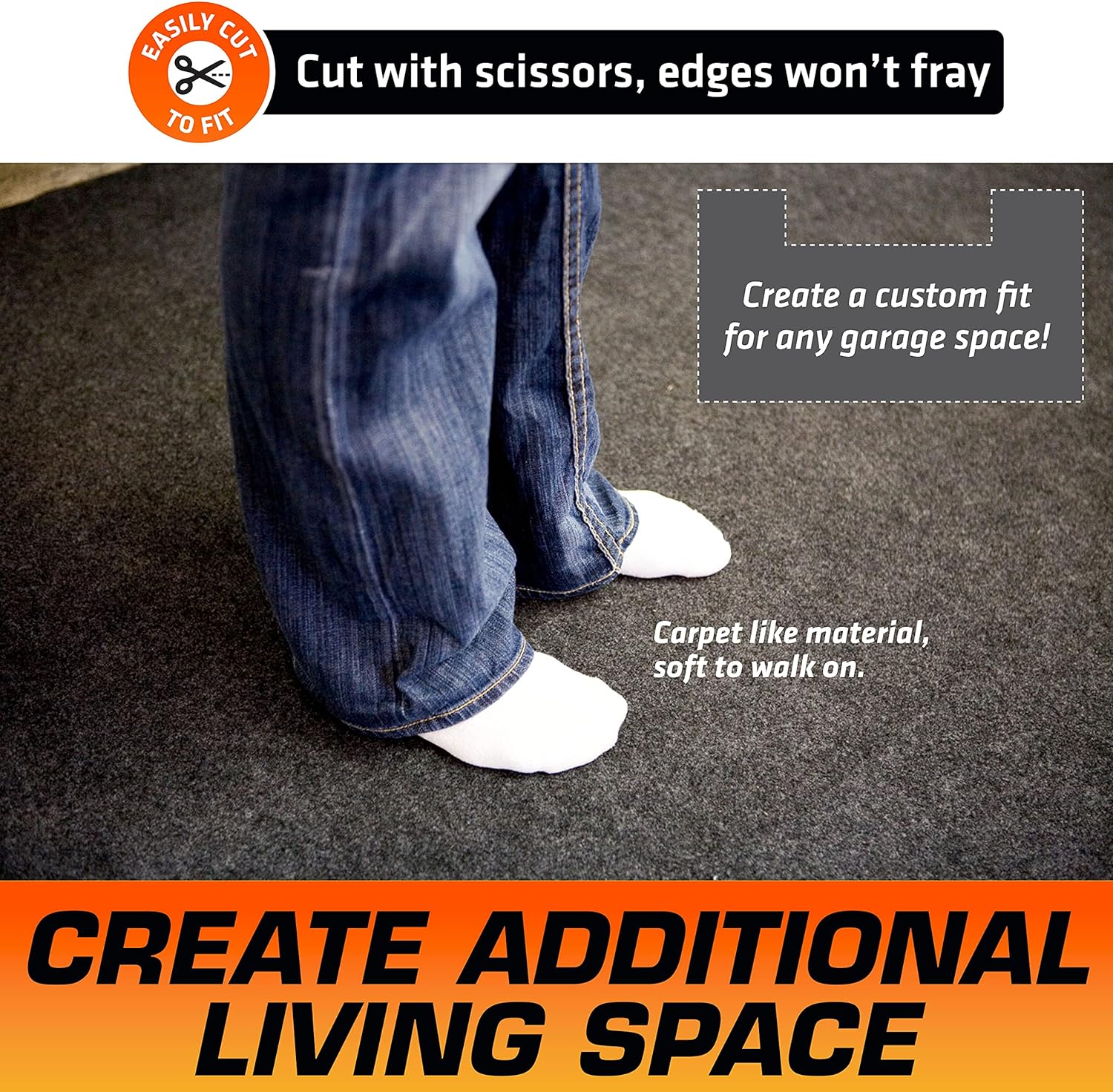 Armor All Original XL Garage Floor Mat, (22' x 8'10"), (Includes Double Sided Tape), Protects Surfaces, Transforms Garage