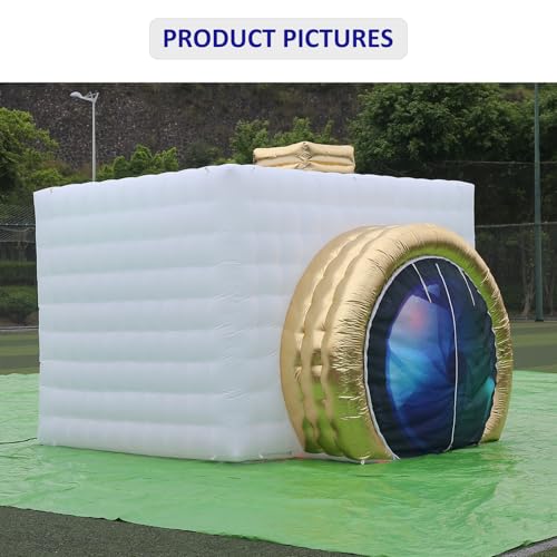 SAYOK Inflatable Party Tent Inflatable Nightclub White Inflatable Camera Photo Booth Enclosure Inflatable Cube Tent for Event, Show, Exhibition, Bars