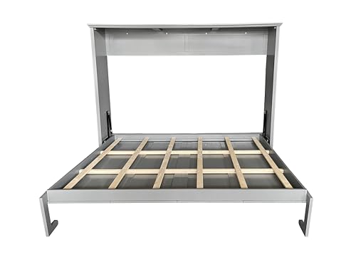DNYN Queen Size Murphy Bed with Storage Drawer(Large) & Charging Station for Bedroom,Convertible Pinewood Wall Bedframe w/Stylish Cabinet Design