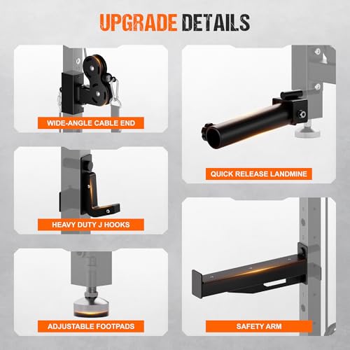 WM3-V4 Folding Squat Rack, Wall Mounted Power Rack with Dual Independent Pulley System