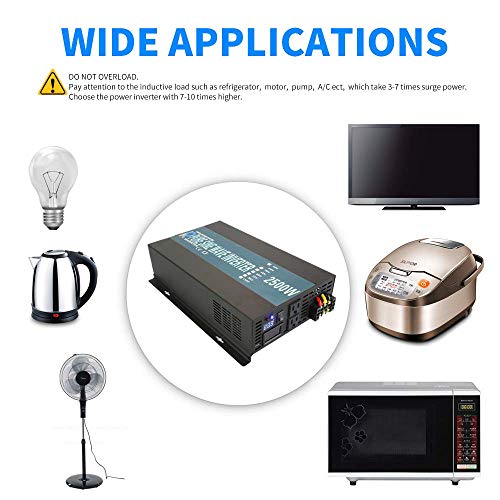 WZRELB Pure Sine Wave Power Inverter Power Supply with Display for Both DC Volt and AC Volt