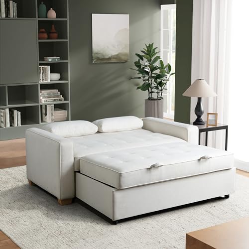 Serta Ainsley 72.6" Convertible Sleeper Sofa, Queen Size, Dreamcoil Comfort, Soft Velvet Fabric, Navy