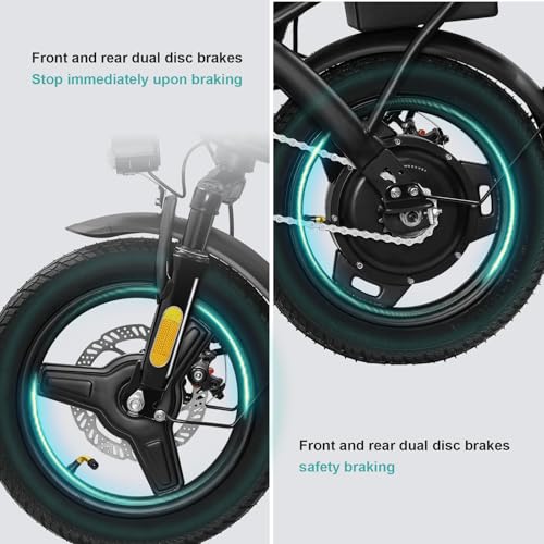 Electric Bike for Adults Teens, Commuter City Foldable ebike with 560W Motor and 48V Battery, 24MPH 3-Level Assist, Dual Disc Brakes