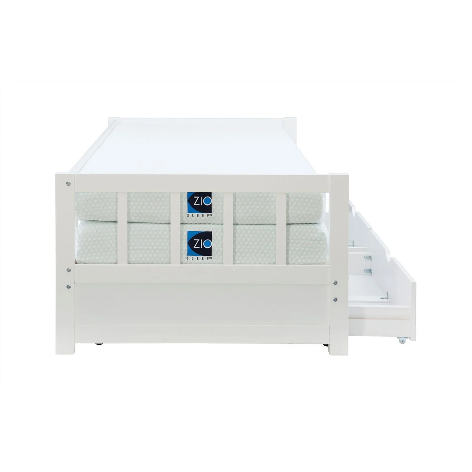 Linon Macey Wood Storage Trundle Daybed in White