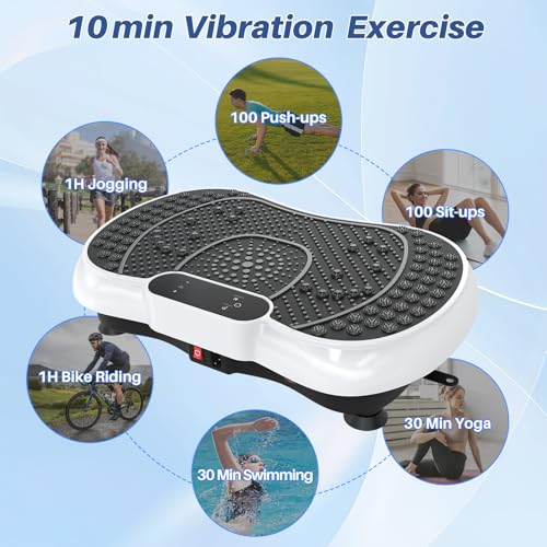 Vibration Plate Exercise Machine for Weight Loss – 100-Speed Platform with Bluetooth Speaker, Remote & Bands
