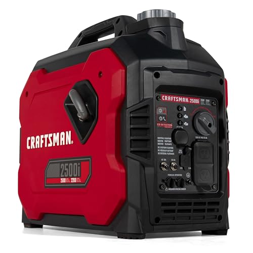 Craftsman C0010250 2,500-Watt Gas Portable Generator - Reliable Power for Outdoor Activities - Quiet Operation - Lightweight and Compact Design
