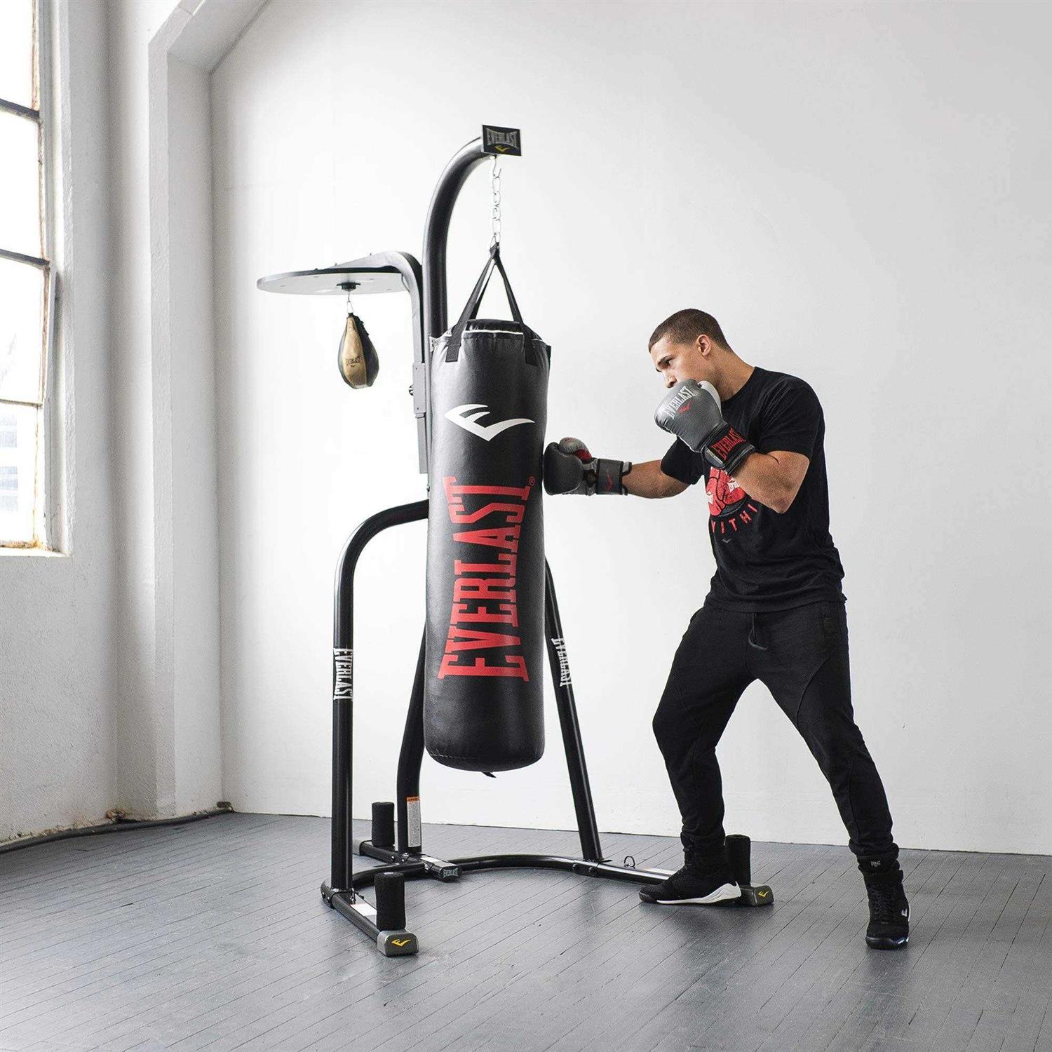 Everlast 2 Station Dual Powder Coated Steel Heavy and Speed Bag Stand - Sports Supplies Online Store