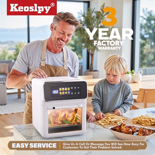 Air Fryer Oven, 8Qt Air Fry 8 Presets, Crispy Top, Bake, Grill Steaks, Bread, Bake Pizzas, French Fries, Reheats, Quick Meals, Digital Timer