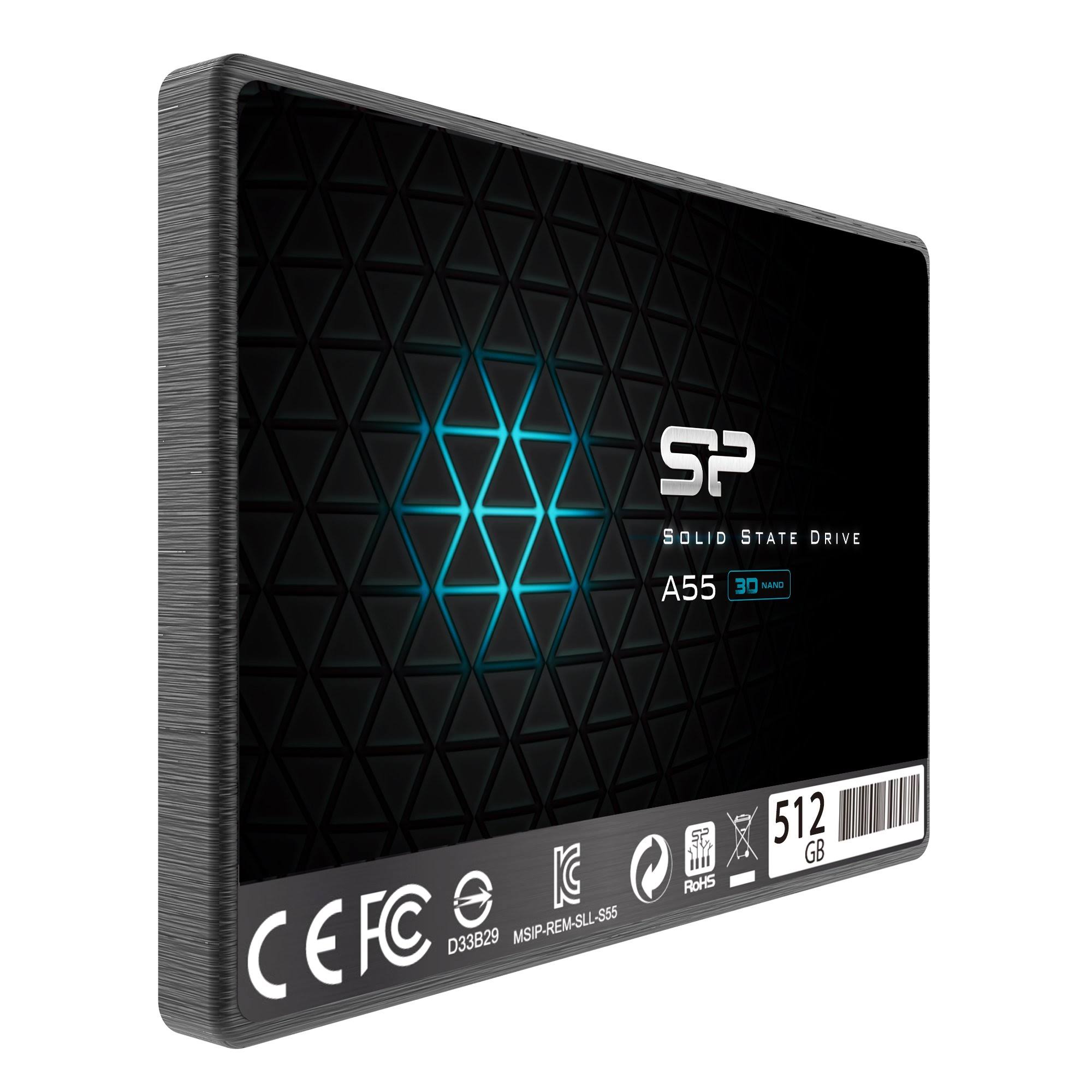Silicon Power A55 SSD 3D NAND SLC Cache Performance Boost SATA III 2.5x22 7mm (0.28x22) Internal Solid State Drive 512GB