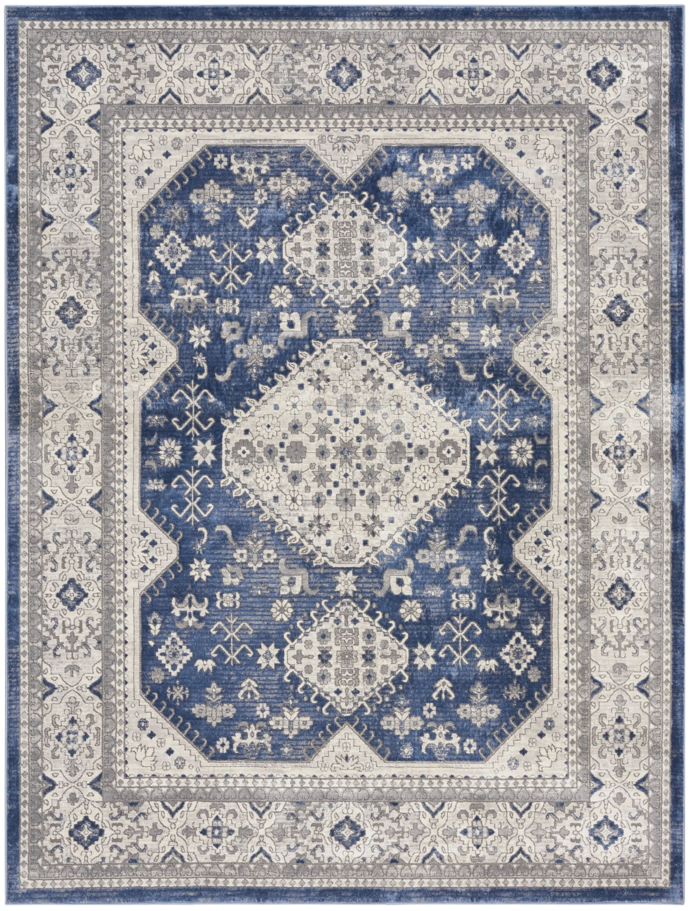 Nicole Curtis Series 4 Persian Grey/Navy 7'10" x 9'10" Area Rug (8x10)
