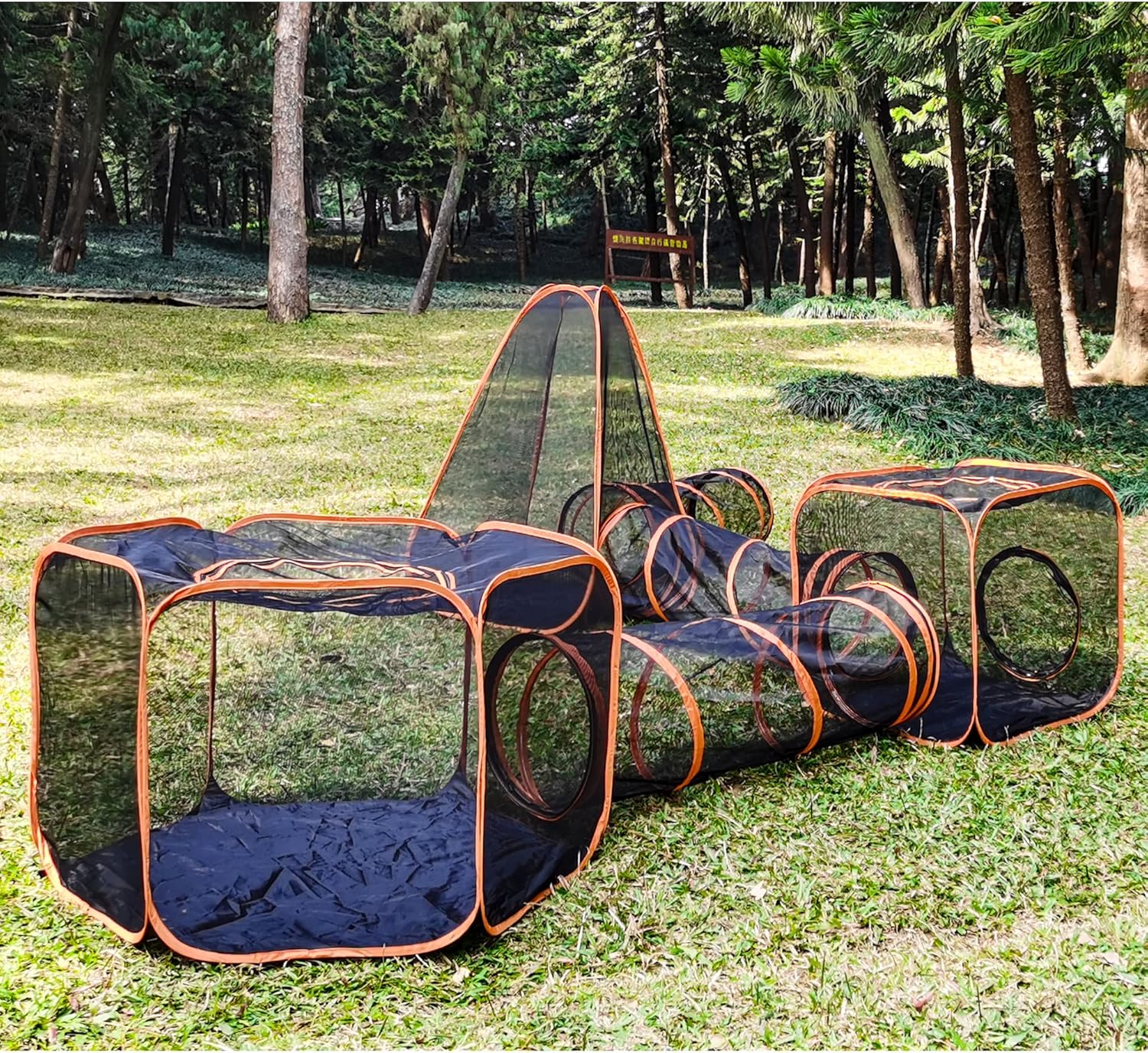 Outdoor Cat Enclosures, 6-in-1 Outdoor Cat Tent with Cat Tunnel DIY in Multiple Ways