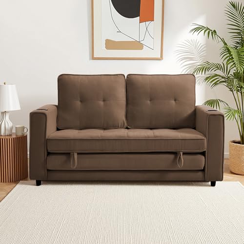 Loveseat Sleeper Sofa Bed for Living Room - Modern Comfy Convertible Futon Couches- Folding Couch Bed for Small Spaces