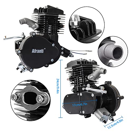 Bicycle Motor Kit 80cc, Motorized Bicycle Engine Kit 2 Stroke Petrol Gas Motor Engine Kit Fits Most 26" or 28" Bikes with V-Frame