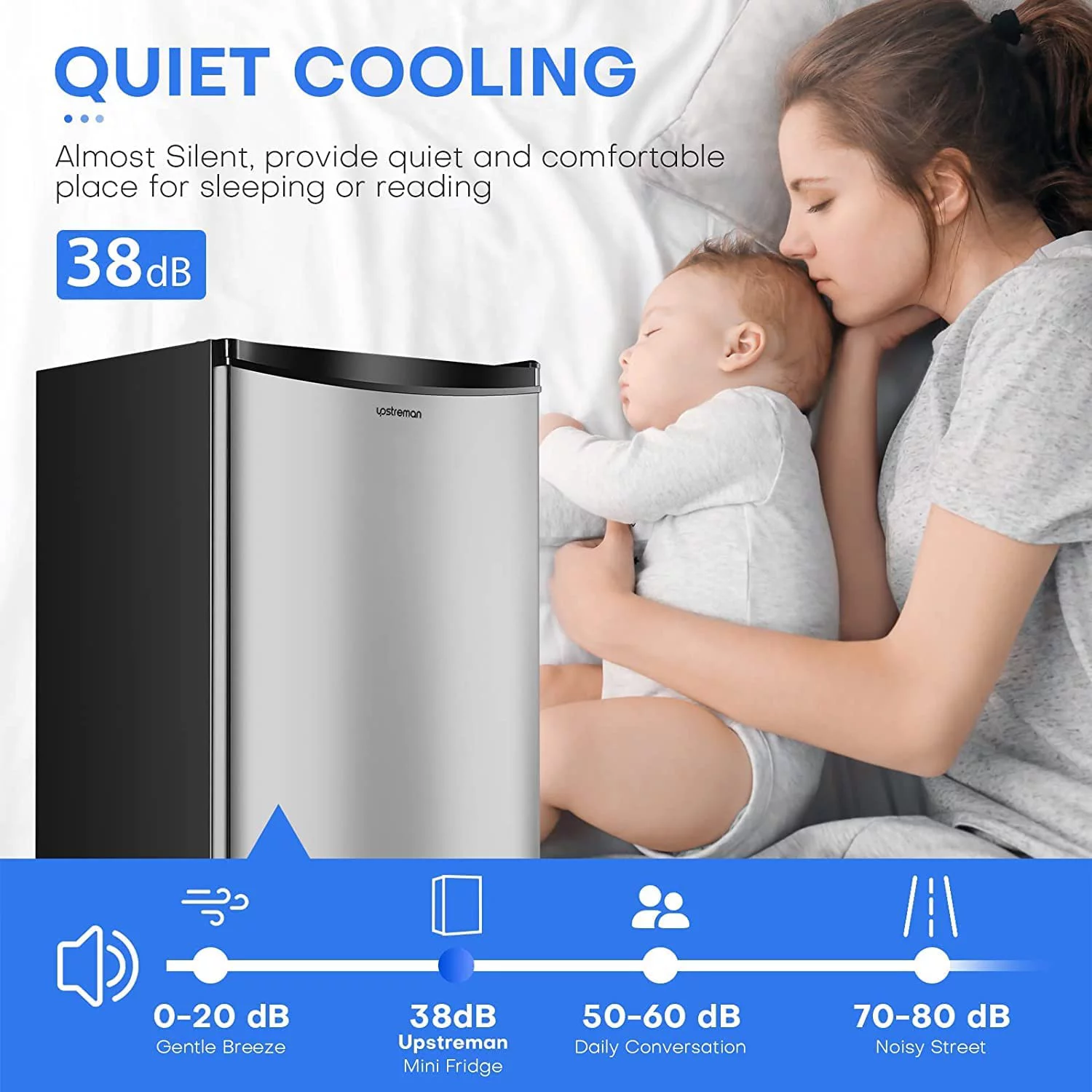3.2 Cu.Ft Mini Fridge with Freezer, Single Door Mini Fridge, Adjustable Thermostat, Mini Refrigerator for Dorm, Office, Bedroom
