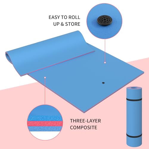 Oversized Lily Pad Floating Mat, 3 Layer 7'/9'/12'/18' Floating Water Mat,Ocean, Beach, River, Pool, Floating Mat for Water Recreation and Relaxing