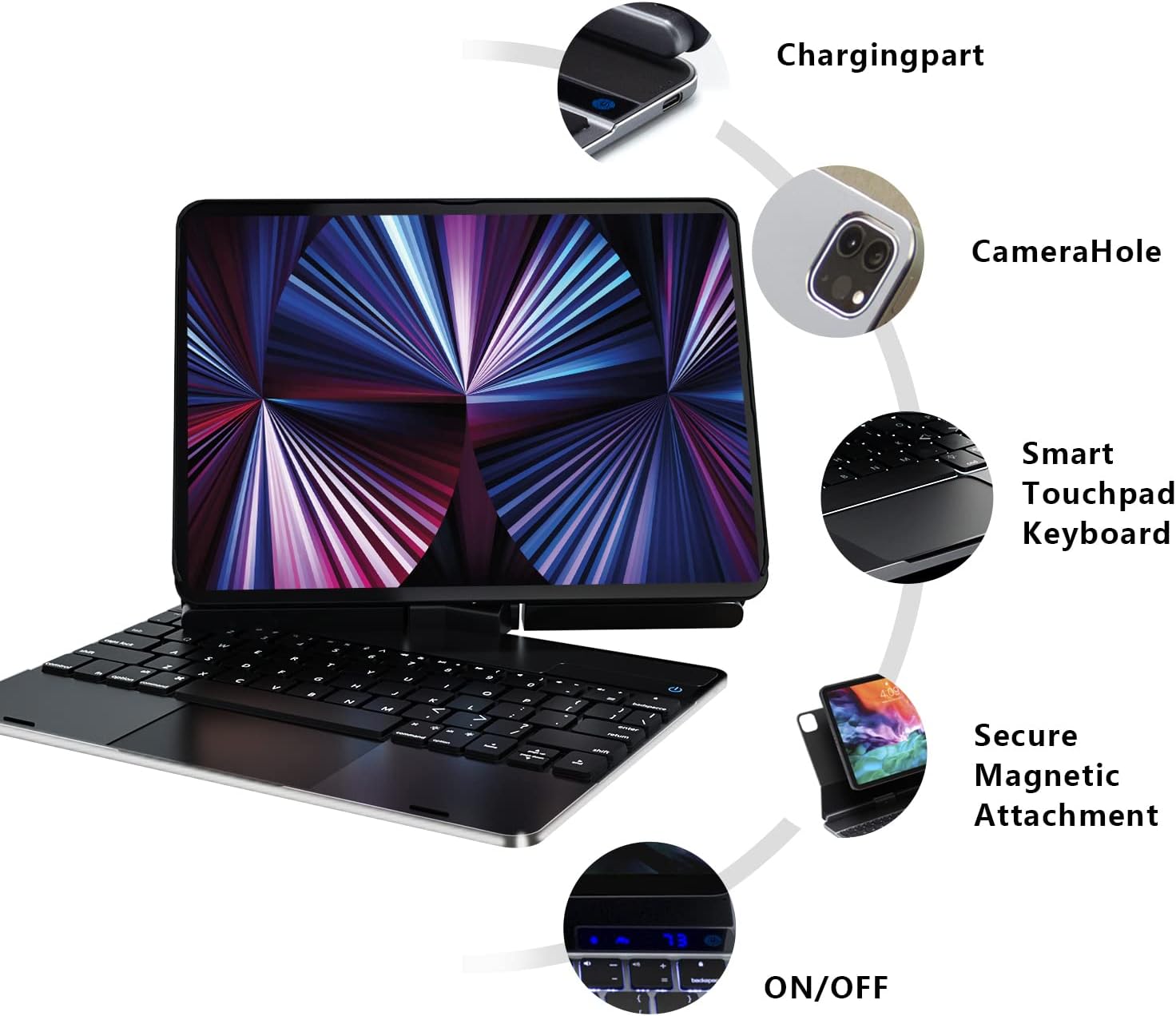 doqo Magnetic Keyboard Case for iPad Air 5th Generation(2022)/iPad Air 4th Generation(2020), iPad Pro 11 2018/2020/2021