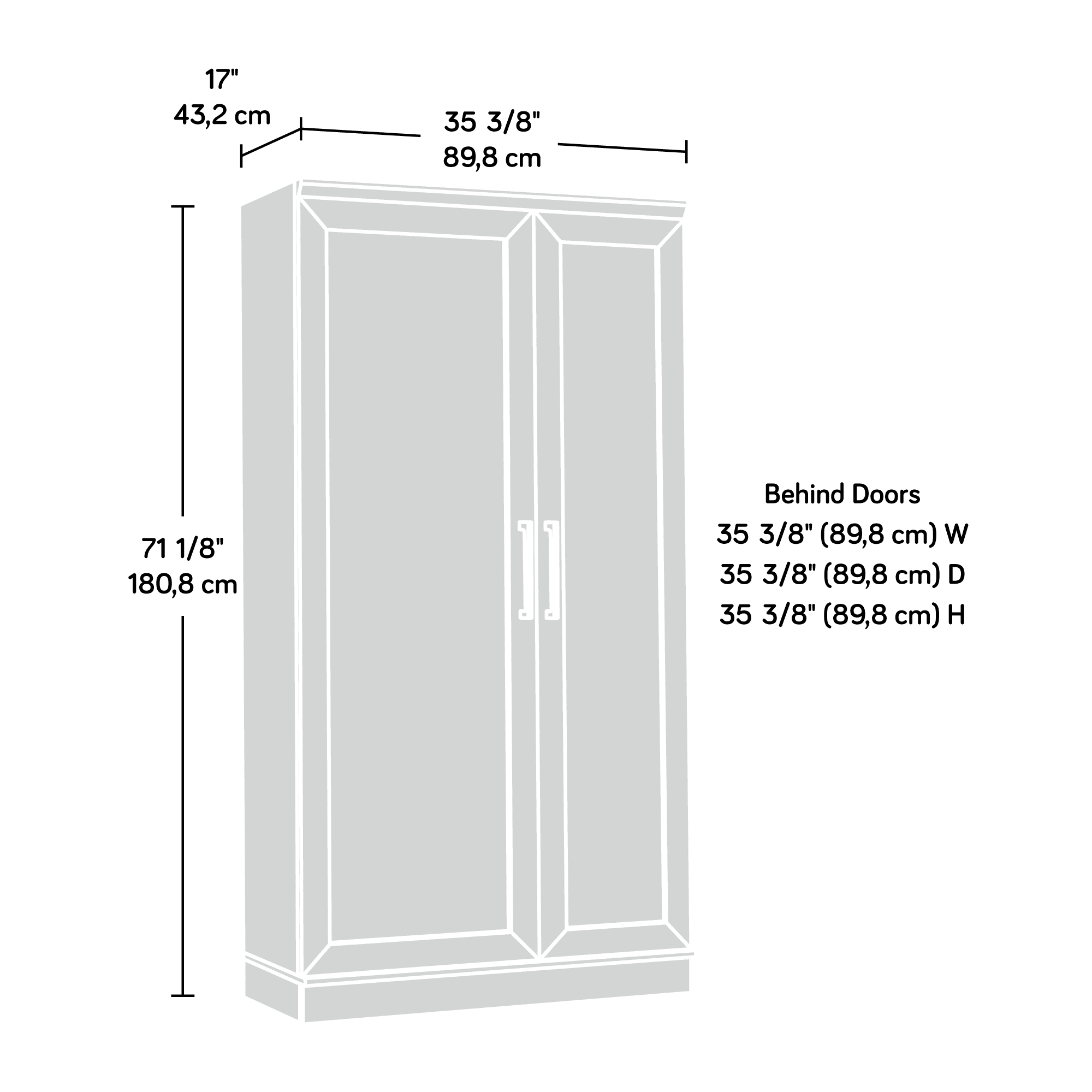 Sauder HomePlus Storage Cabinet, Soft White Finish
