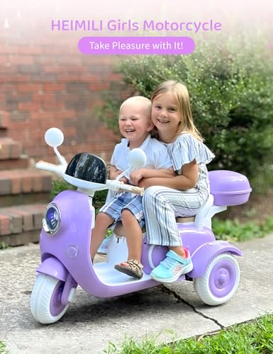 Kids Electric Motorcycle,3 Wheel Bike, Electric Scooter for 3 Year Old,3-Wheel 12V Ride On Scooter for Kids with Storage Compartments