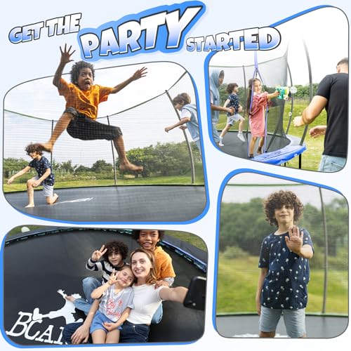 BCAN 8FT 10FT 12FT 14FT 15FT 16FT Recreational Trampoline with Enclosure for Kids Adults, ASTM Approved, Outdoor Trampolines with Ladder for Kids