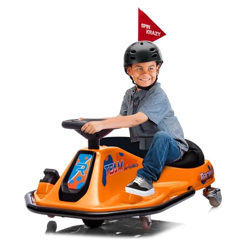24V Electric Go Kart, 7Ah Drifting Car，Battery Powered Ride on Car Outdoor with 360 Degrees Rotating, Simplified Drift System, Variable Speed