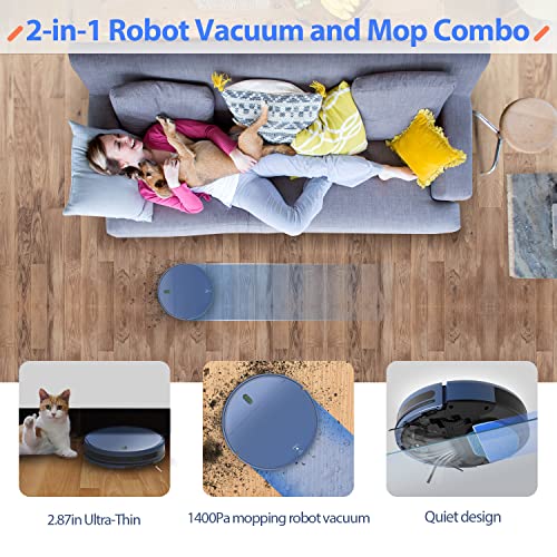 ZCWA Robot Vacuum, Robot Vacuum Cleaner with WiFi/APP/Alexa, Automatic Self-Charging, Robot Vacuum and Mop Combo Perfect for Carpet