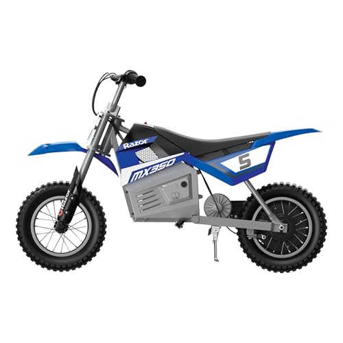 Razor MX350 Dirt Rocket Electric Motocross Bike, Blue, 10-12 inches - Radiant Selections