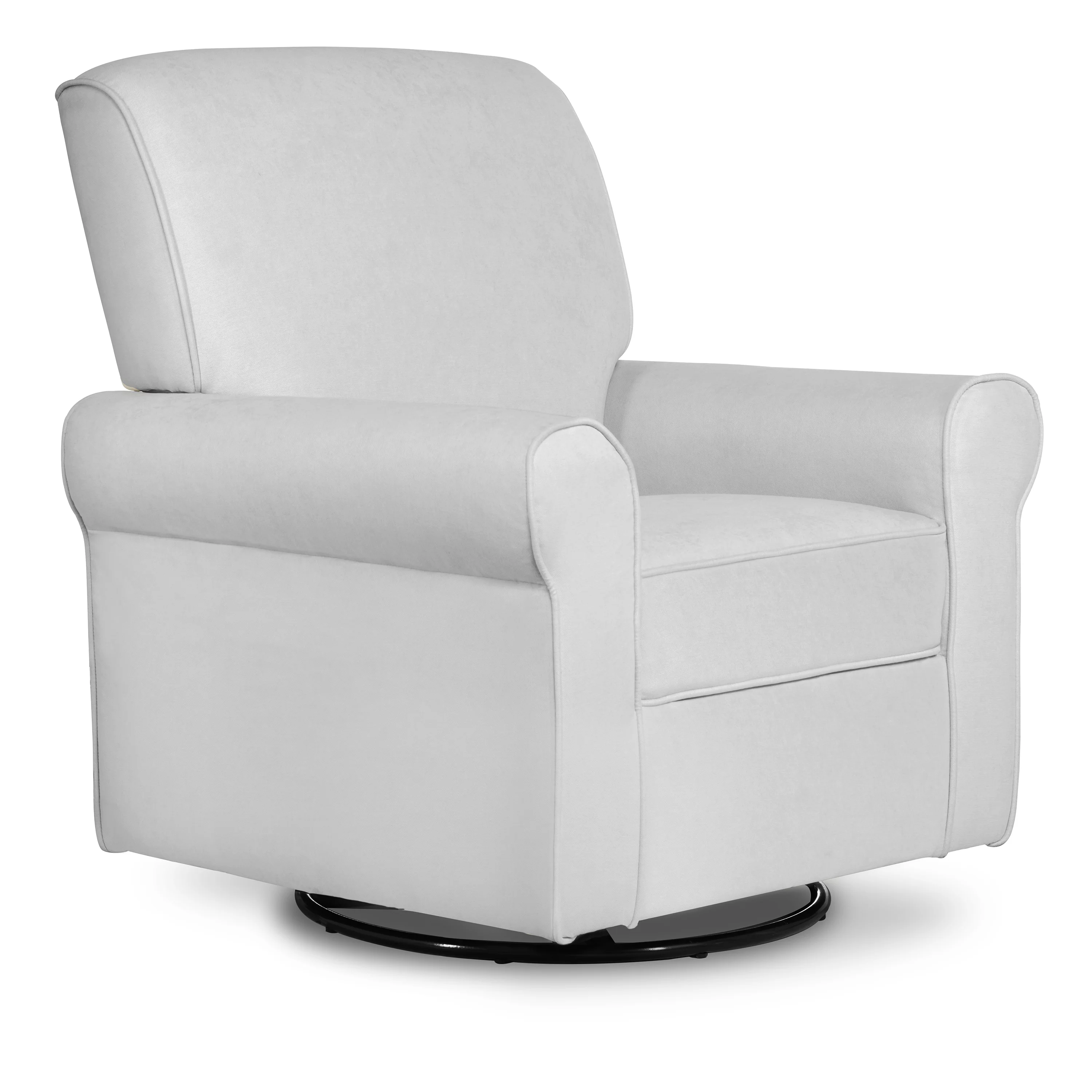 Evolur London Upholstered 360 Swivel l Glider I Rocker I Nursery Glider I Durable Soft Fabric in Gray Finish
