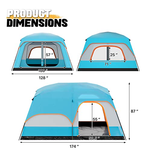 MoNiBloom 5-8 Person Tent for Camping Extra Large Portable Cabin Huge Tent