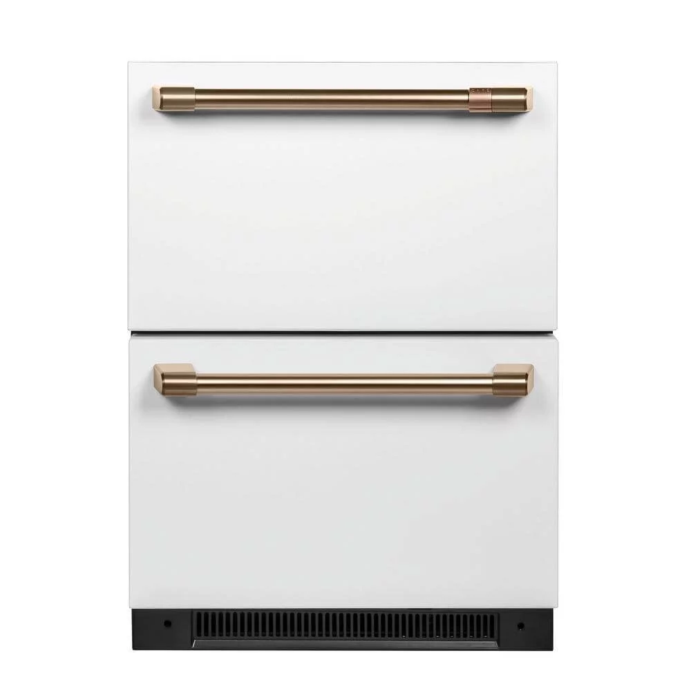 Cafe Cde06rpn 24" Wide 5.6 Cu. Ft. Drawer Refrigerator - Matte White / Brushed Bronze