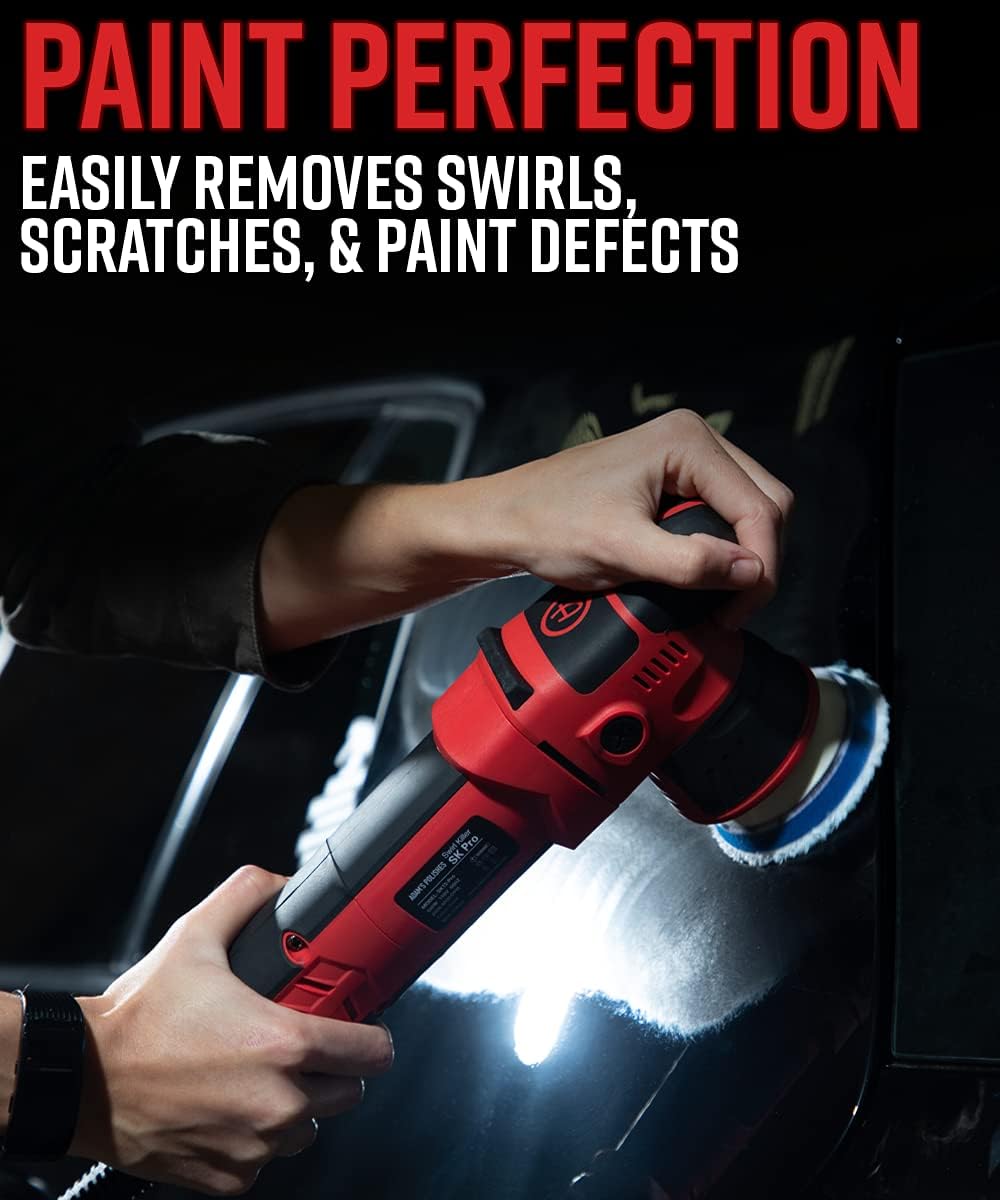 Adam’s SK Pro 12mm Car Polisher - Professional Dual Action Polisher For Car Detailing - Paint Correction, Waxer Buffer DA Polisher