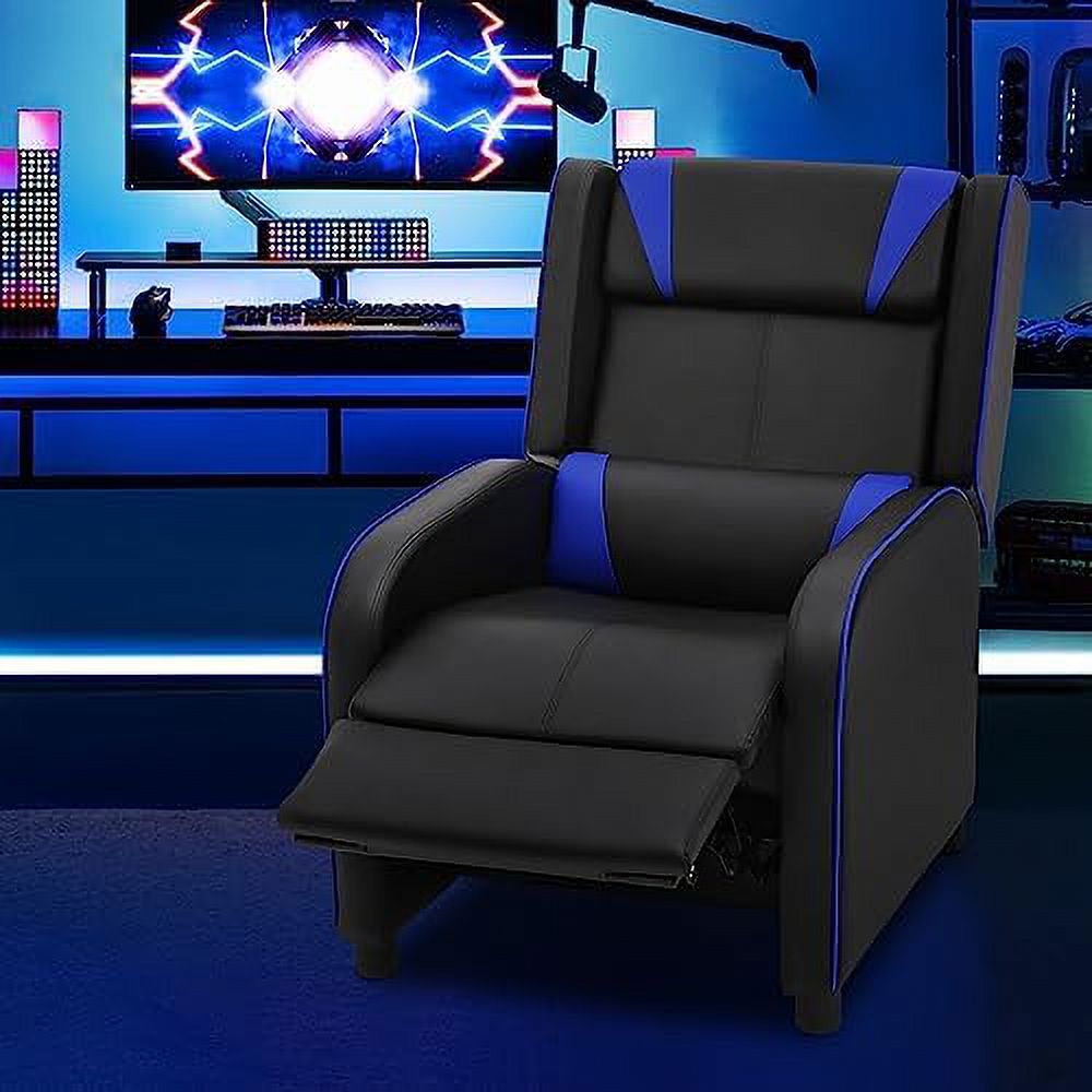 Recliner Chair With Adjustable Backrest And Footrest, Lumbar Support And Side Pocket