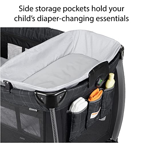 Safety 1st Play-and-Stay Play Yard, Easy fold, Full-Size Play Yard with Removable Full Bassinet, High Street